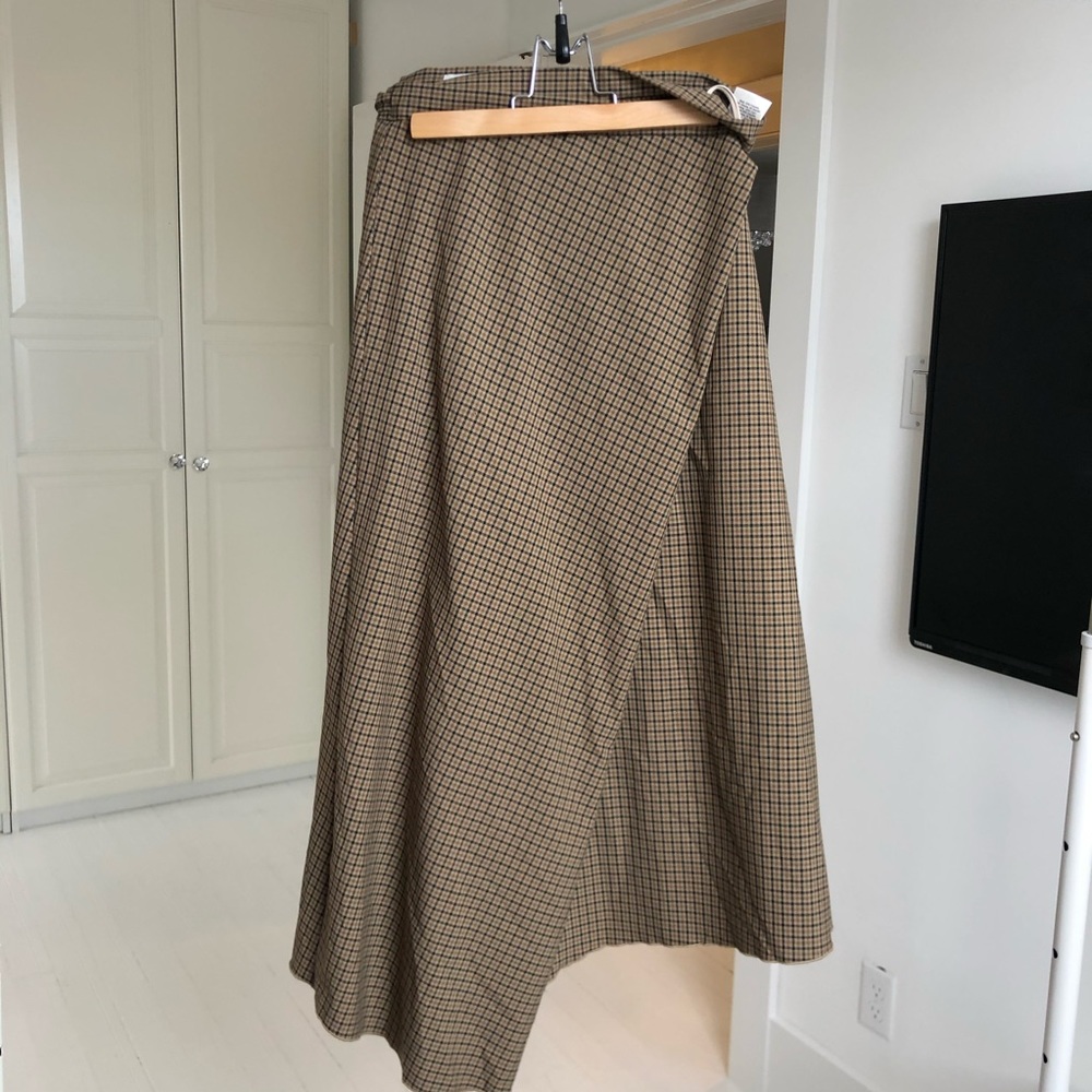 Wilfred plaid wrap skirt